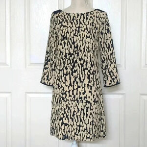 Zara Black and Cream Pattern Dress